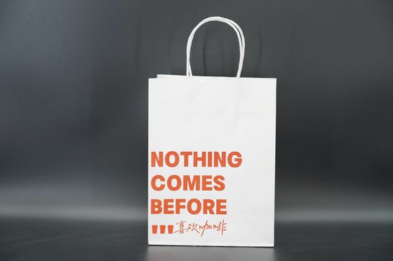 White Twisted Handle Paper Bags Sturdy Kraft Paper Shopping Bags
