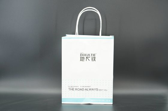 Shopping Handle Paper Bags recycled White Paper Carrier Bags
