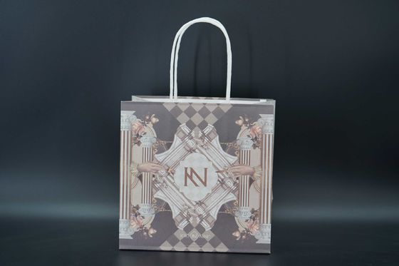 Renewable Eco Paper Bags Wide Bottom Oversize Kraft Shopping Bags