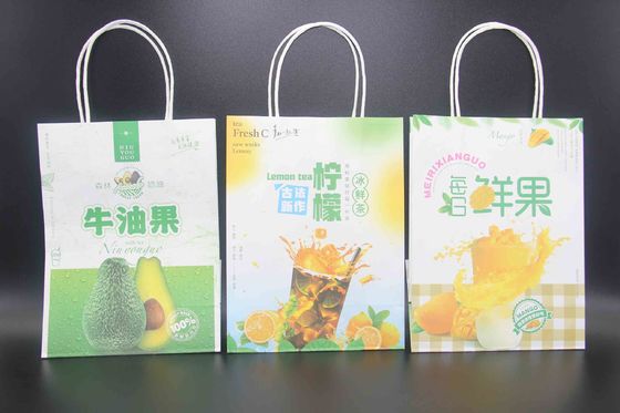 High Quality Milk Tea Takeaway Bags Customized Paper Gift Bags With Own Badge