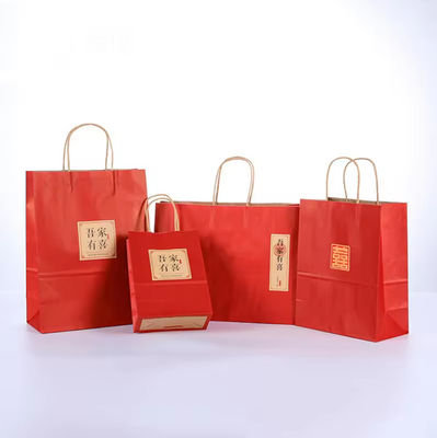 Wholesale Custom Printed White Brown Shopping Kraft Paper Bag With Handle Restaurant Carry Out To Go Bag Fast Food Takea