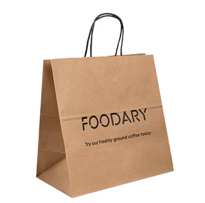 Personalised Fast Carrier Plain And Brown Logo Customised Recycled Handles Rope Craft Customizable Logos Print Bags Paper