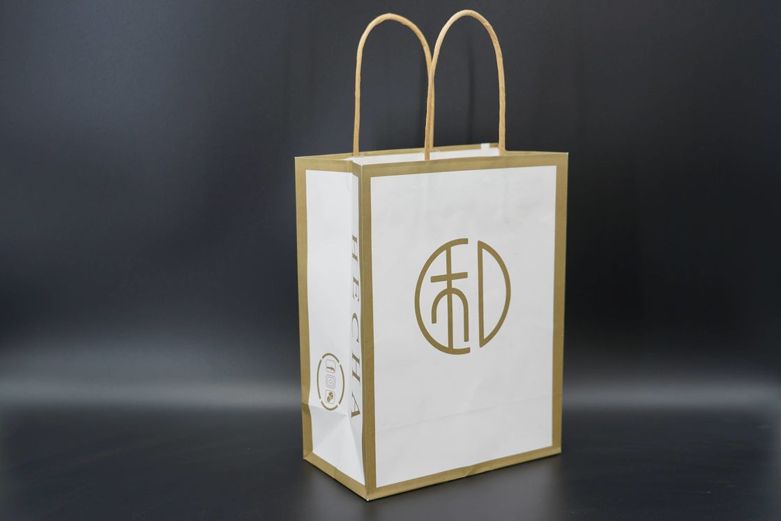 ODM Recycled Paper Shopping Bags Personalized Bulk Kraft Bags With Handles