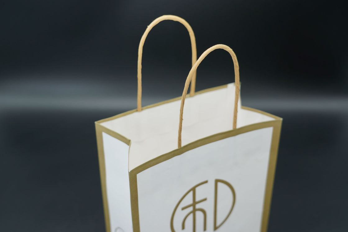 ODM Recycled Paper Shopping Bags Personalized Bulk Kraft Bags With Handles