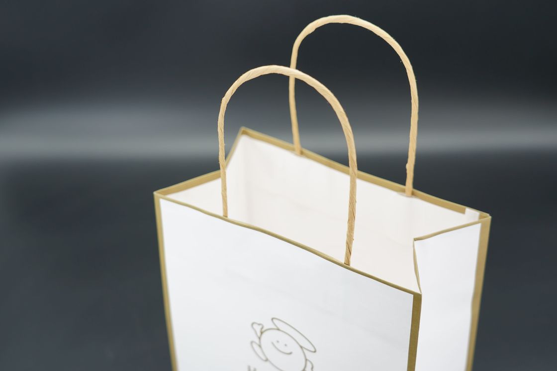 Brown Handle Paper Bags Eco Friendly Packaging Kraft Carrier Bags