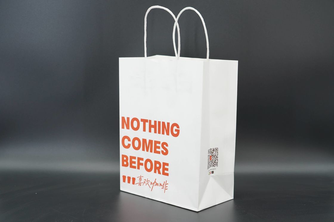 White Twisted Handle Paper Bags Sturdy Kraft Paper Shopping Bags