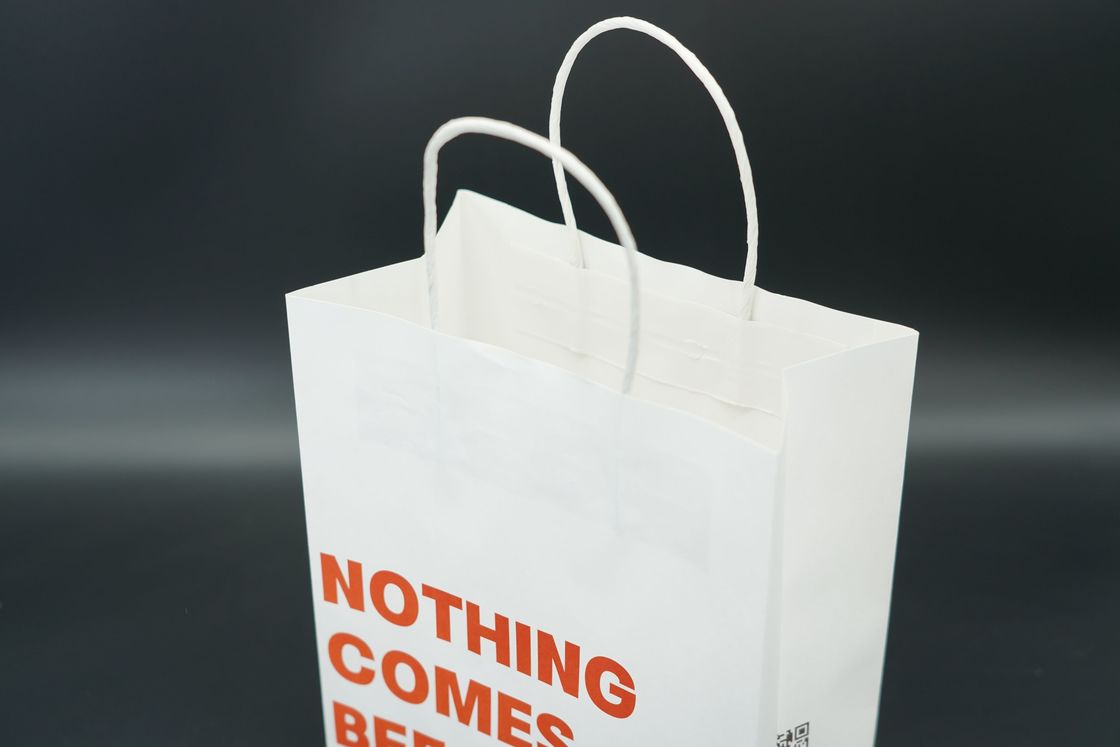 White Twisted Handle Paper Bags Sturdy Kraft Paper Shopping Bags
