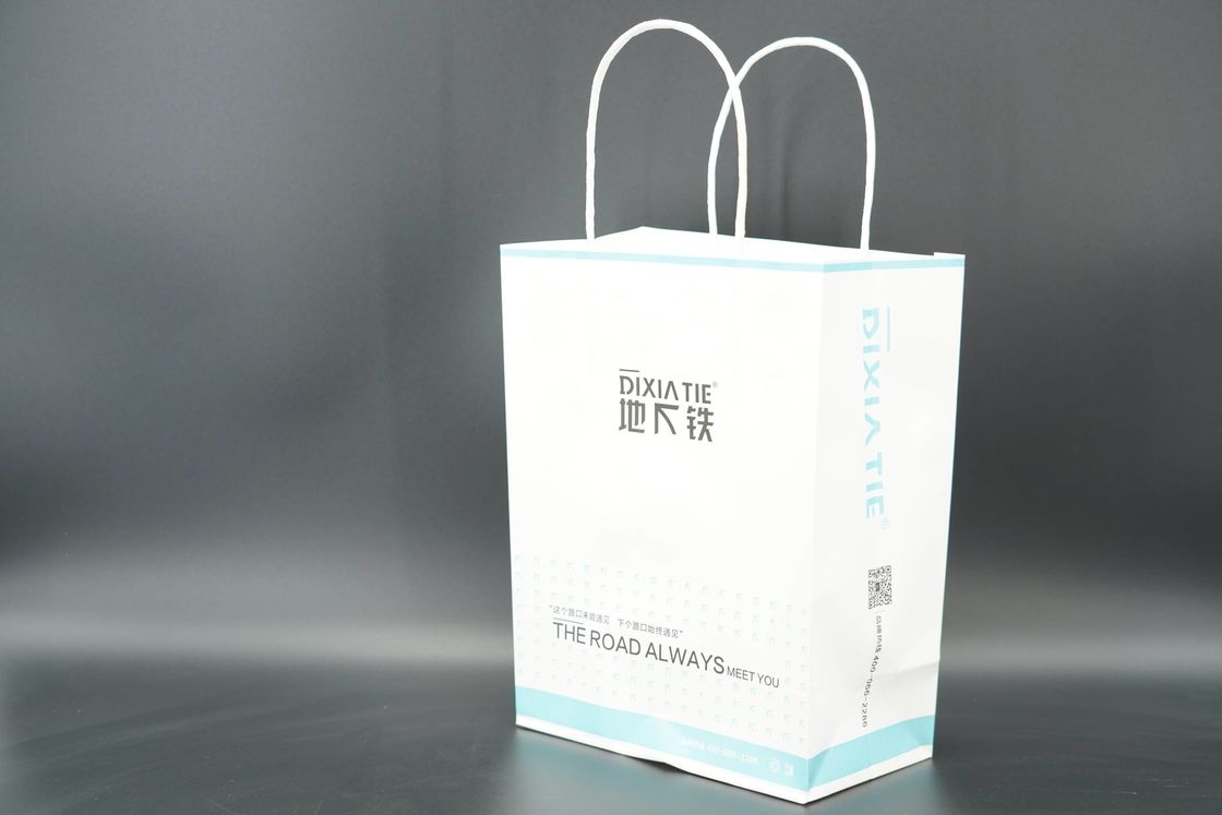 Shopping Handle Paper Bags recycled White Paper Carrier Bags