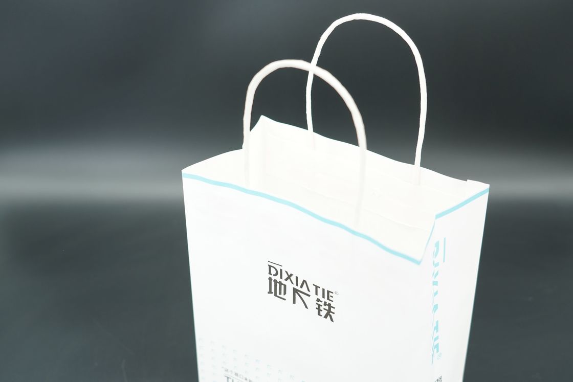 Shopping Handle Paper Bags recycled White Paper Carrier Bags