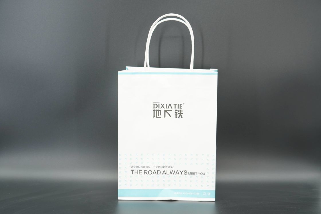 Shopping Handle Paper Bags recycled White Paper Carrier Bags