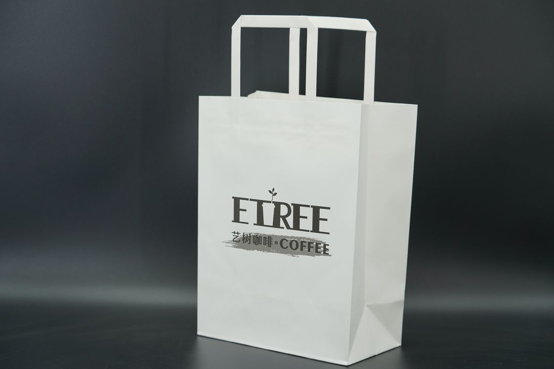 Versatile Custom White Paper Bags Packaging Paper Shopping Bags