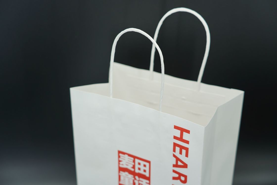 Kraft Custom Printed Paper Bags For Shopping Biodegradable Materials
