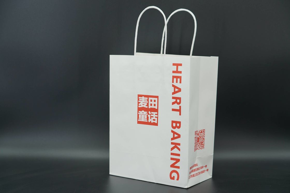 Kraft Custom Printed Paper Bags For Shopping Biodegradable Materials
