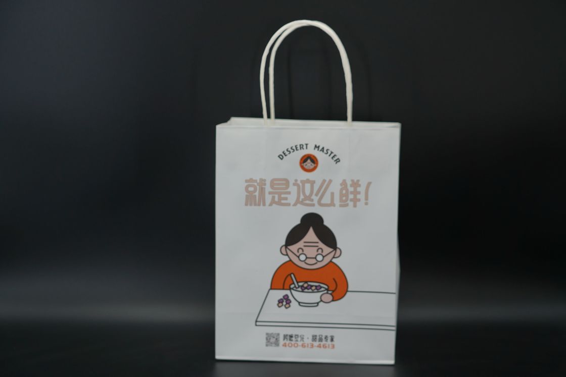 Versatile Handle Paper Bags Biodegradable Food Paper Bags With A Reverse Tip