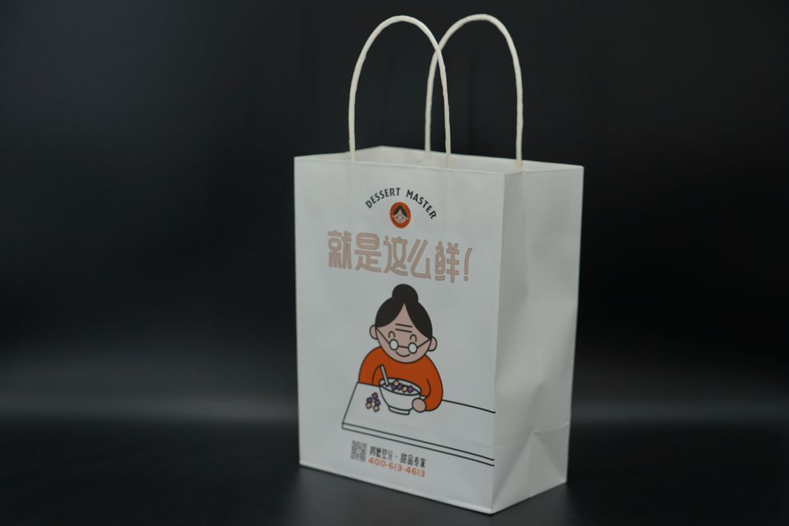 Versatile Handle Paper Bags Biodegradable Food Paper Bags With A Reverse Tip