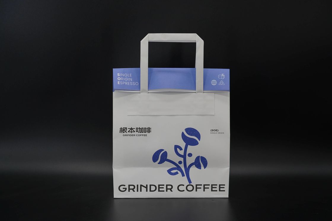 Customized Printing Paper Bags Folding Mouth Personalised Paper Bags With Handles