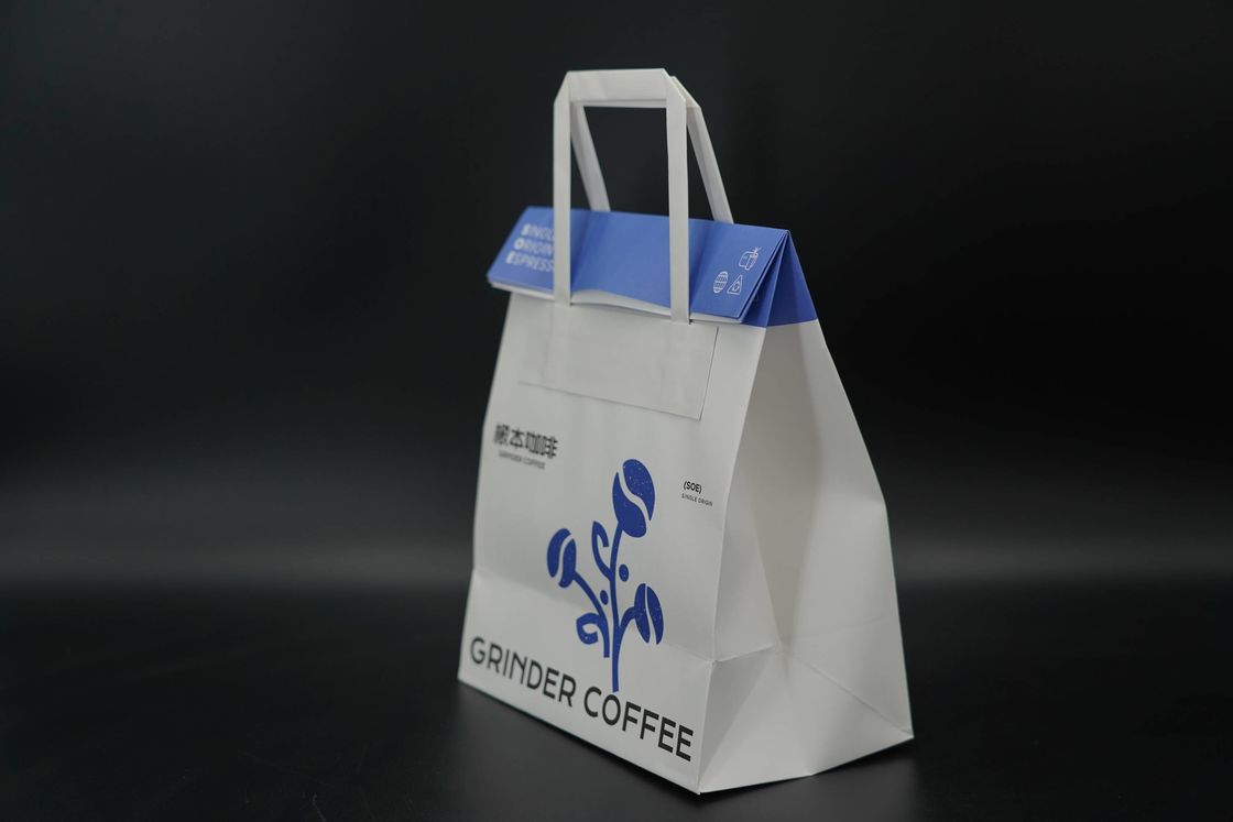 Customized Printing Paper Bags Folding Mouth Personalised Paper Bags With Handles