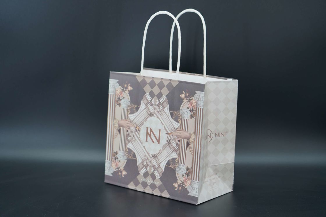 Renewable Eco Paper Bags Wide Bottom Oversize Kraft Shopping Bags