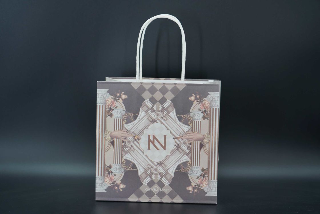 Renewable Eco Paper Bags Wide Bottom Oversize Kraft Shopping Bags