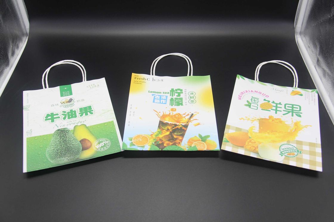 High Quality Milk Tea Takeaway Bags Customized Paper Gift Bags With Own Badge