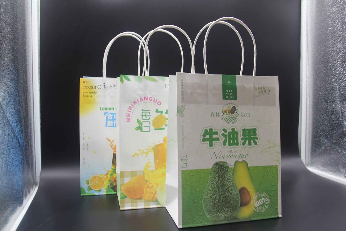 High Quality Milk Tea Takeaway Bags Customized Paper Gift Bags With Own Badge