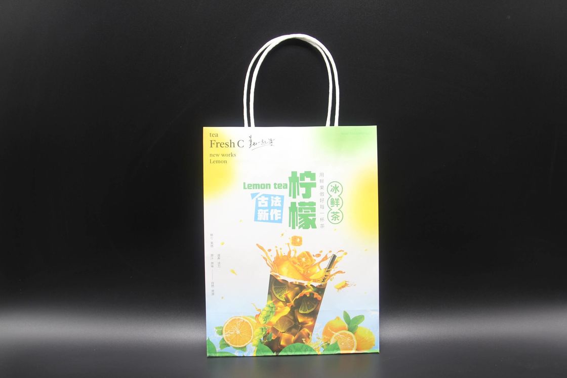 High Quality Milk Tea Takeaway Bags Customized Paper Gift Bags With Own Badge