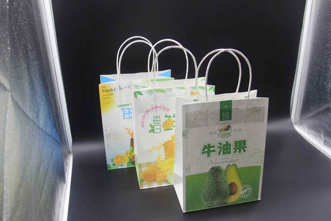 High Quality Milk Tea Takeaway Bags Customized Paper Gift Bags With Own Badge
