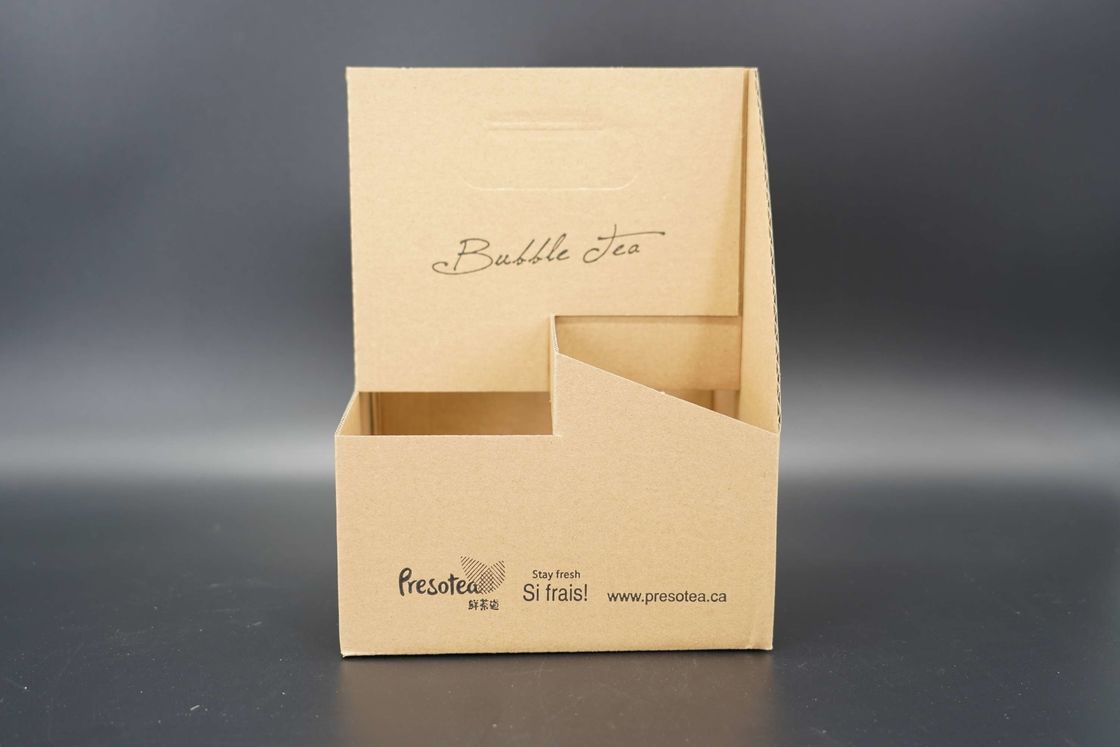 2/4 Cups Kraft / Cardboard Paper Coffee Cup Holder / Carrier Custom