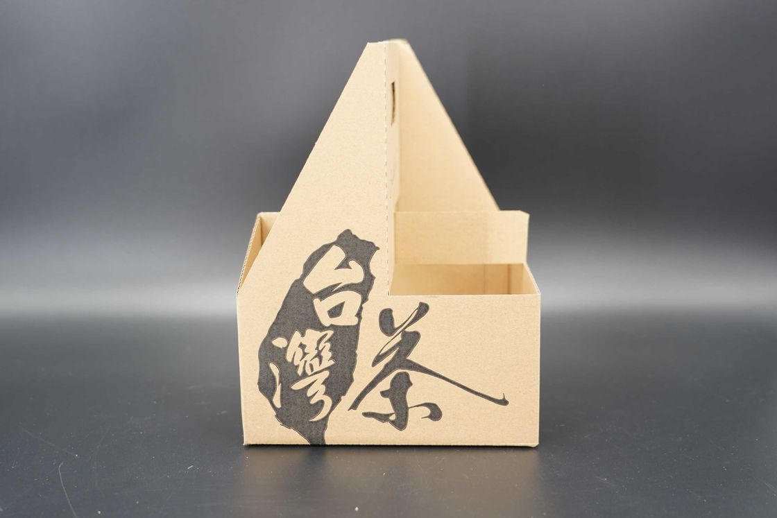2/4 Cups Kraft / Cardboard Paper Coffee Cup Holder / Carrier Custom