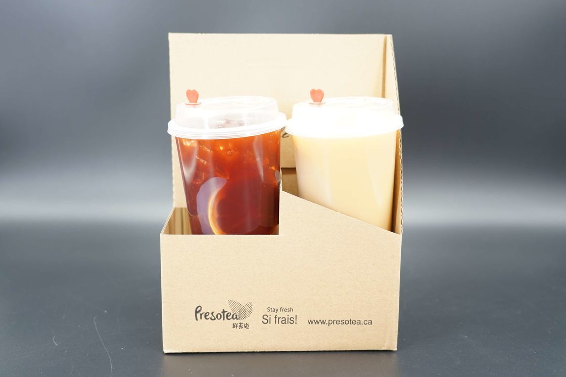 2/4 Cups Kraft / Cardboard Paper Coffee Cup Holder / Carrier Custom
