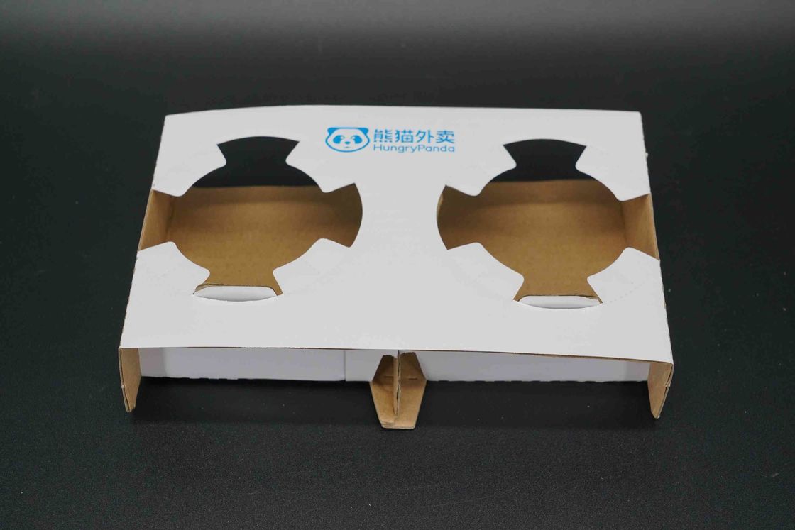Factory Wholesale Custom Coffee Cardboard Cup Holders Eco Friendly Boba Bubble Tea Paper Cup Holder Tray