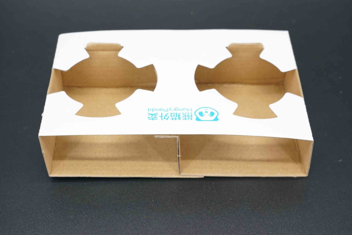 Factory Wholesale Custom Coffee Cardboard Cup Holders Eco Friendly Boba Bubble Tea Paper Cup Holder Tray