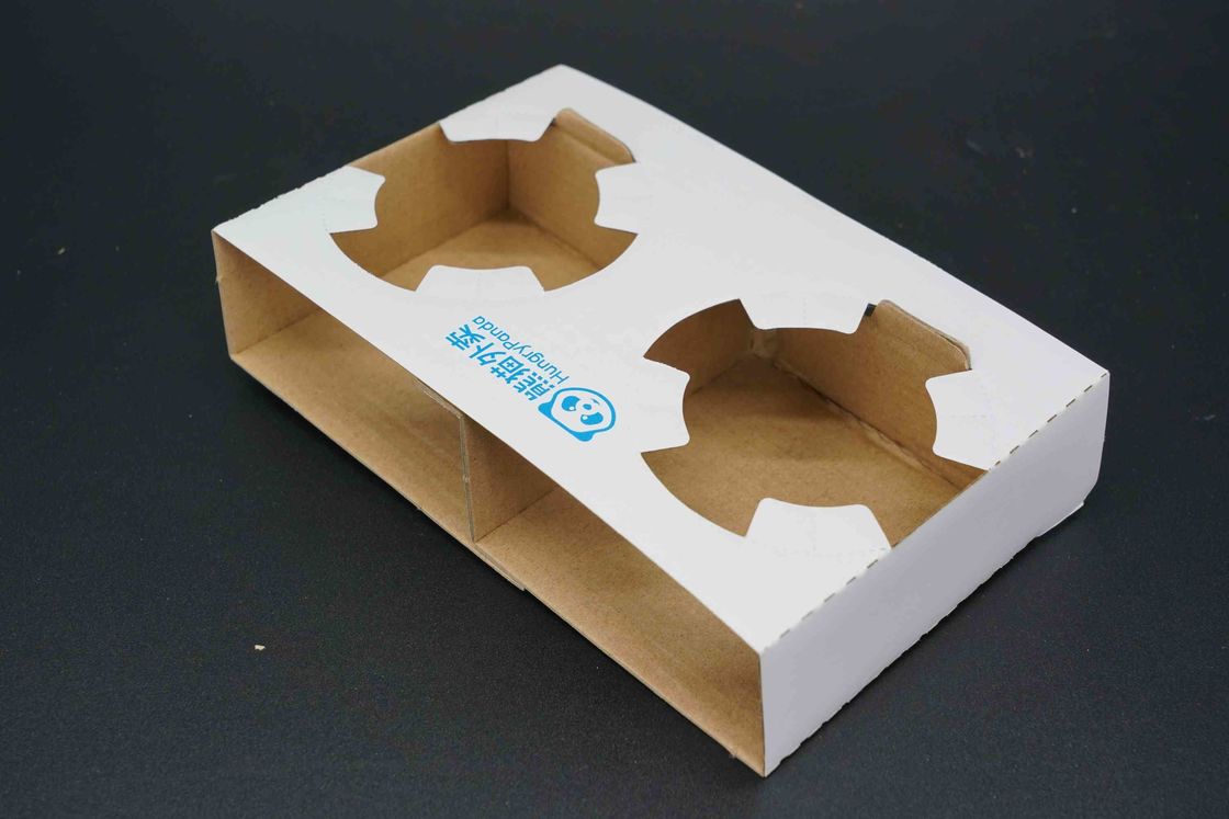 Factory Wholesale Custom Coffee Cardboard Cup Holders Eco Friendly Boba Bubble Tea Paper Cup Holder Tray