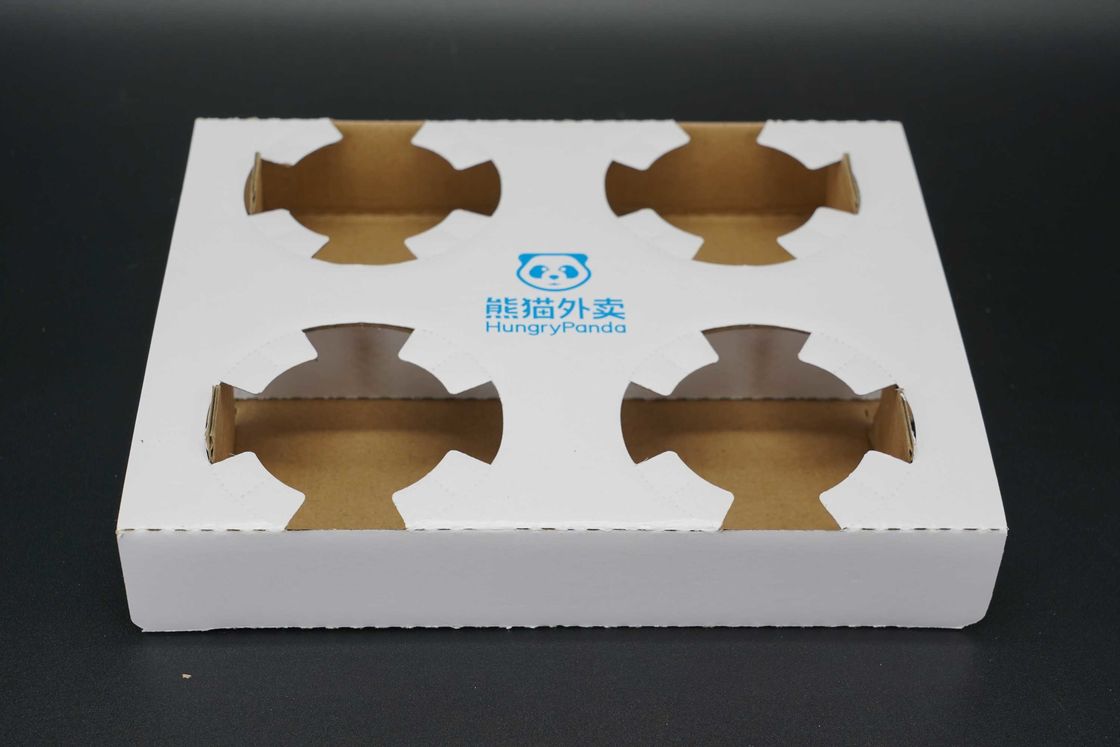 Factory Wholesale Custom Coffee Cardboard Cup Holders Eco Friendly Boba Bubble Tea Paper Cup Holder Tray