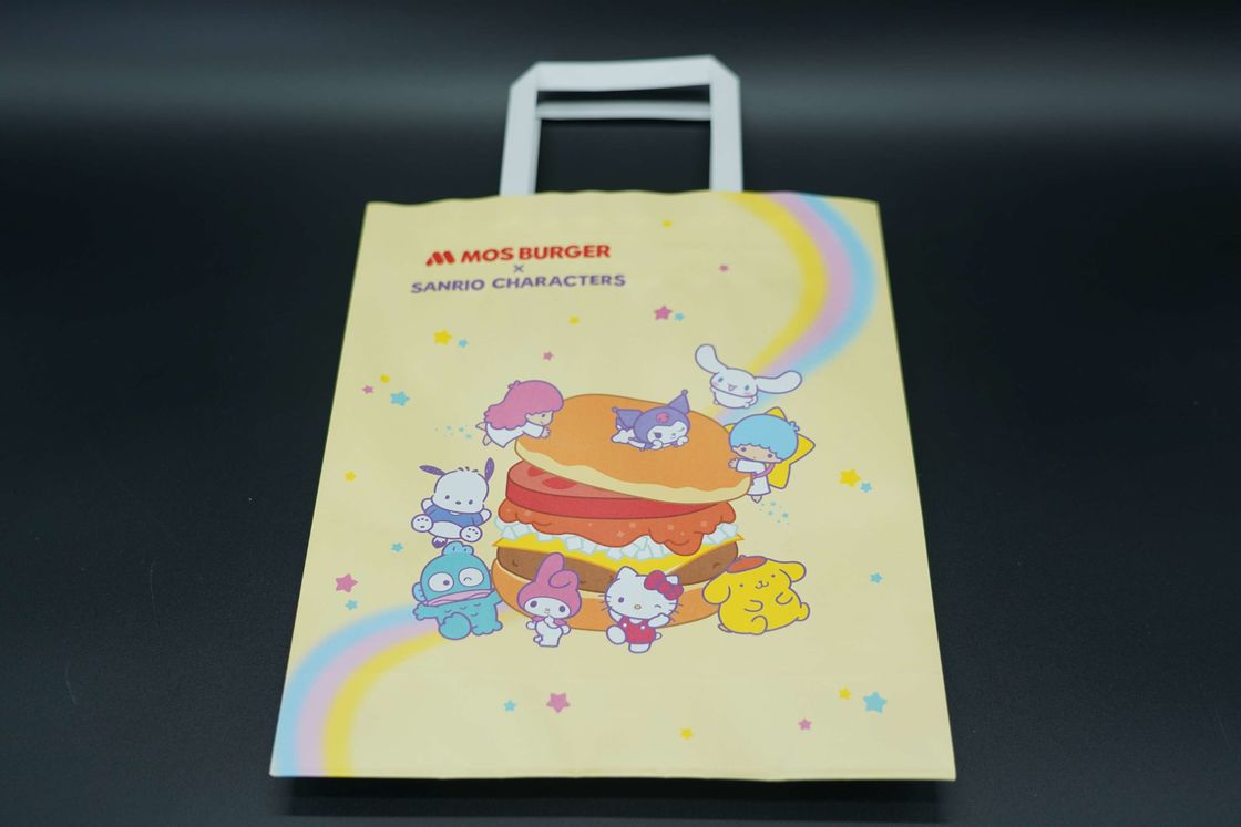 Custom Printed Your Own Logo Cardboard Packaging White Brown Kraft Gift Craft Shopping Bags With Handles