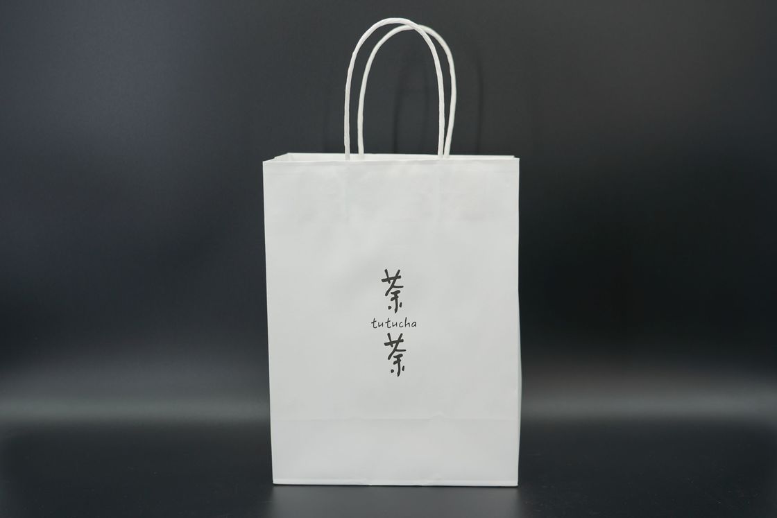 Custom Factory Price Lovely Gift White Kraft Paper Bag Fancy Design Wist Kraft Paper Bag