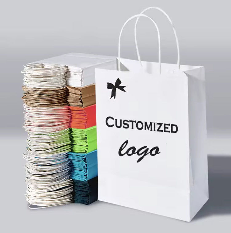 HDPK 2022 Factory Customized Kraft Paper Bags With Personal Logo Shopping Gift Paper Bags